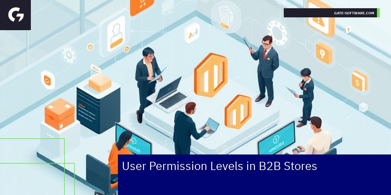 Graphic showing user roles and permission levels in B2B platform