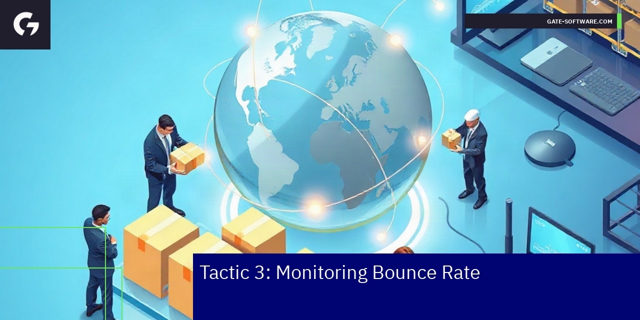 Monitoring Bounce Rate for Magento SEO Success Graph showing bounce rate trends and AI SEO impact