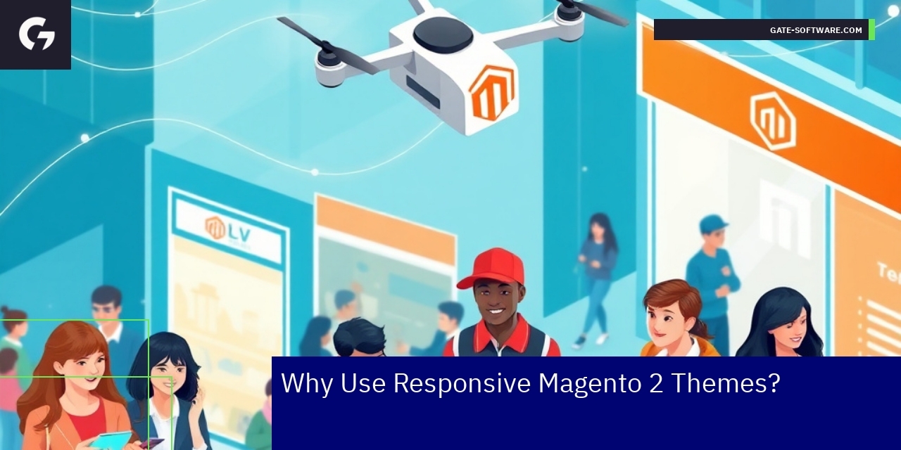 Mobile devices showing responsive Magento 2 website layouts
