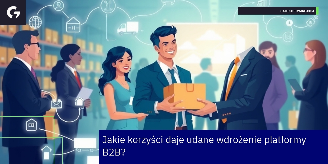 Ilustracja platformy B2B i korzyści dla biznesu