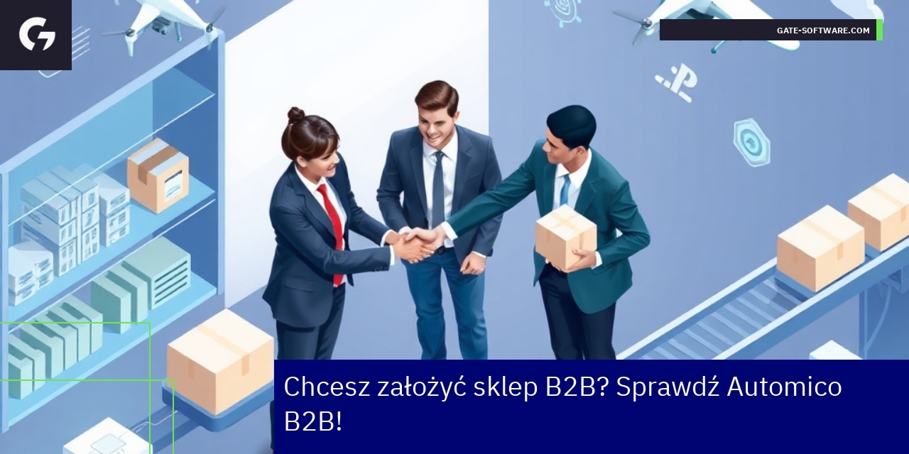 Platforma Automico B2B wspierająca ecommerce Schemat z automatyzacją procesów B2B i zarządzaniem