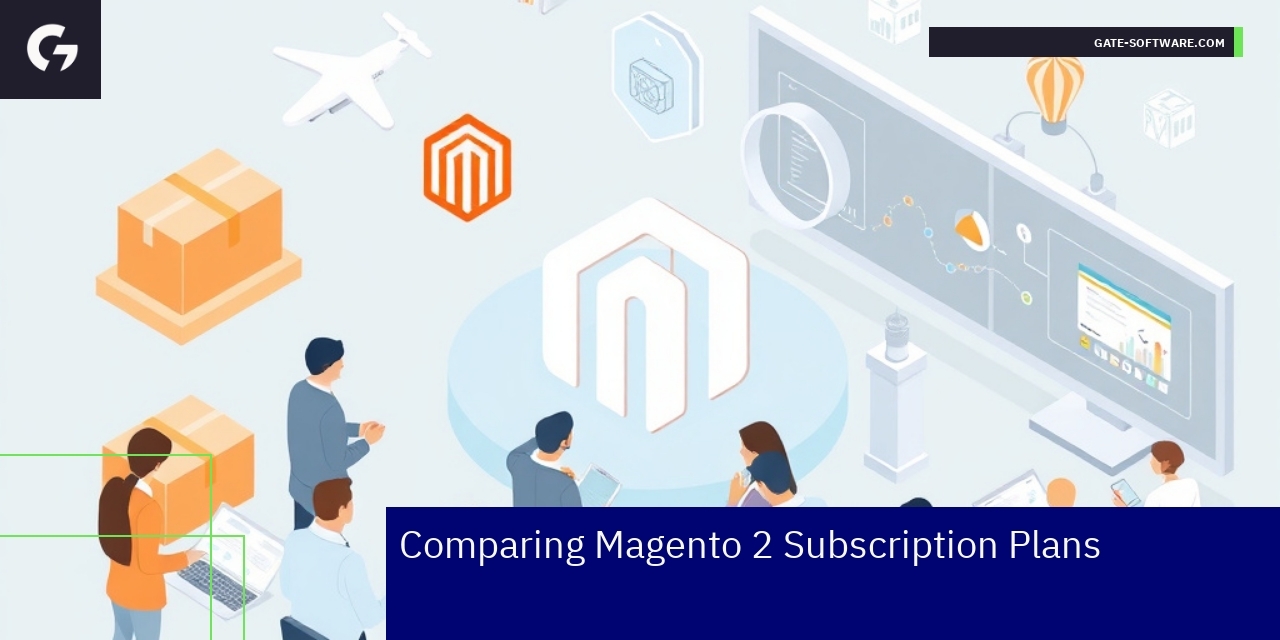 Infographic showing Magento 2 plan features comparison
