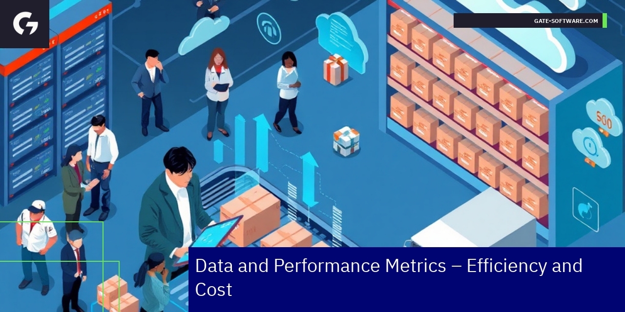 Magento 2 B2B Performance Metrics and Benefits Graphs showing Magento 2 B2B efficiency and cost data