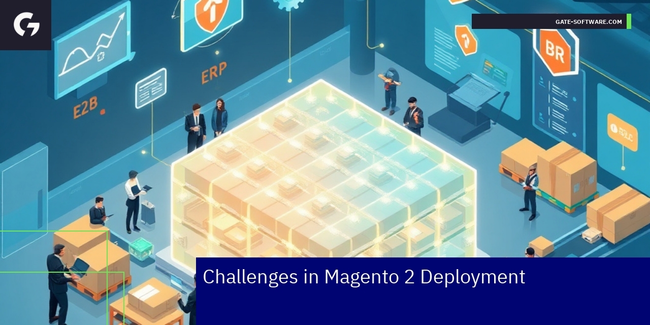 Key Challenges in Magento 2 B2B Deployment Diagram showing Magento 2 deployment challenges
