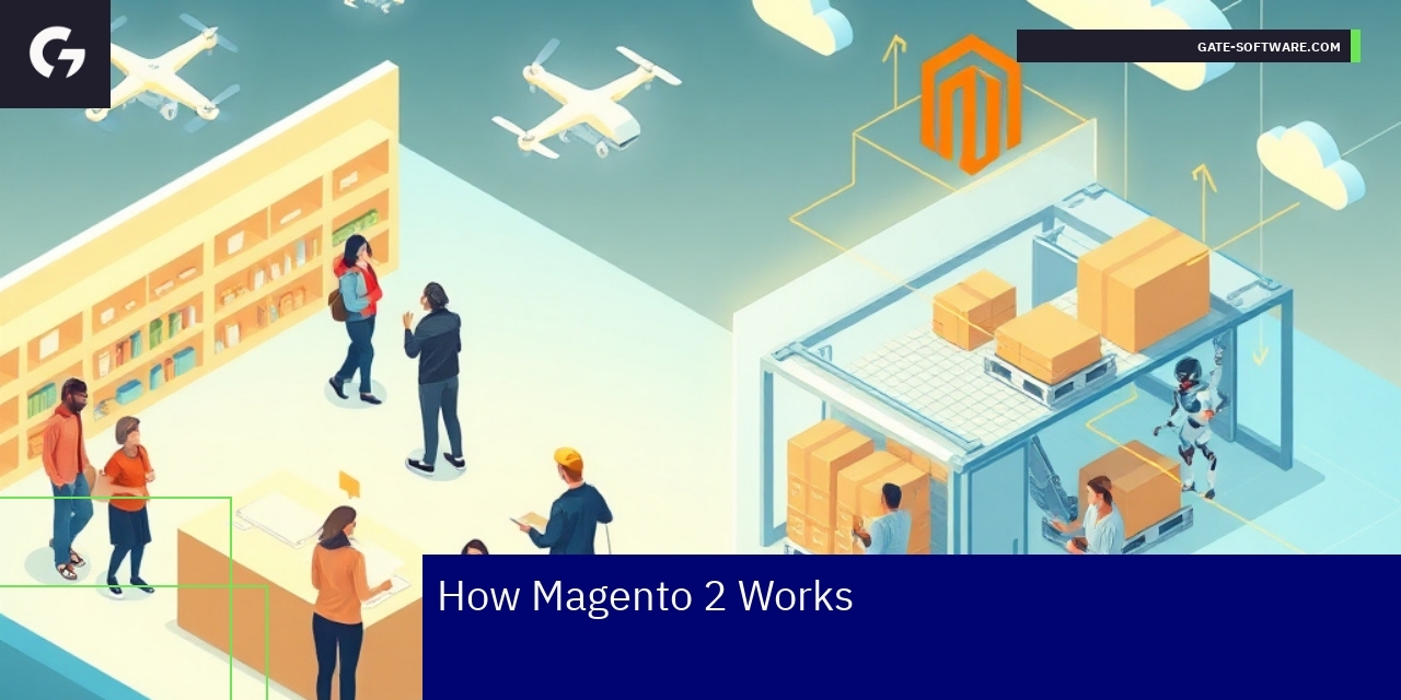 Magento 2 Key Innovations and Performance Magento 2 architecture and performance icons