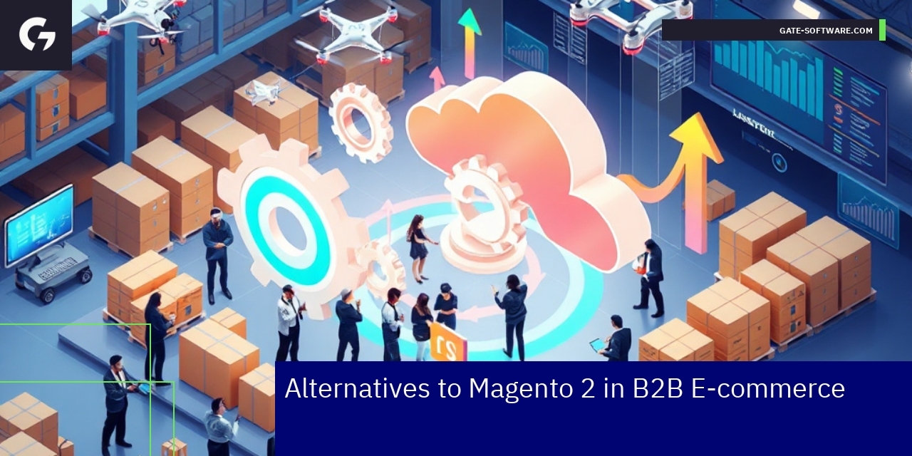 Logos of Magento 2 and alternative ecommerce platforms