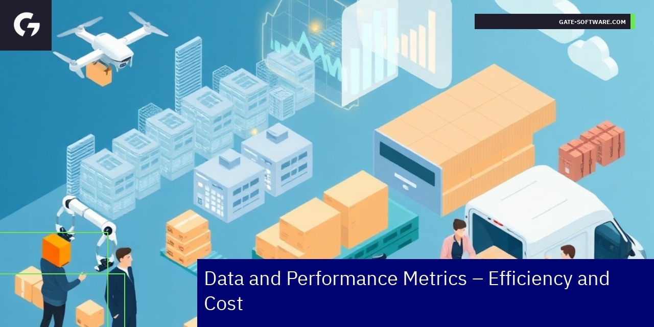 Graphs showing delivery, cost savings, uptime, and users