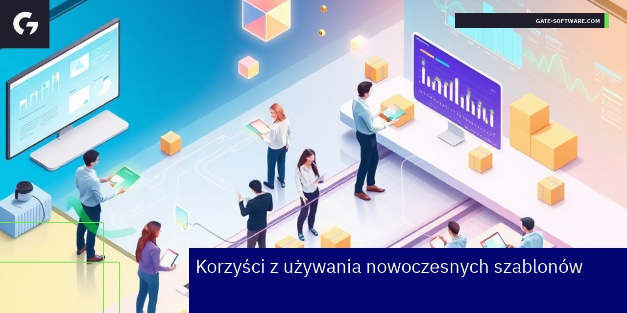 Schemat korzyści z nowoczesnych szablonów e-commerce