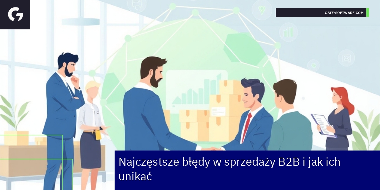 Najczęstsze błędy w sprzedaży B2B i ich unikanie Ilustracja problemów w sprzedaży biznesowej B2B