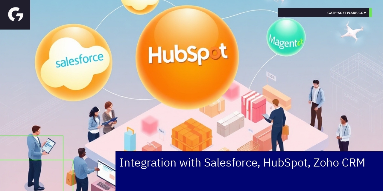 Diagram showing UiR connecting with Salesforce, HubSpot, Zoho CRM
