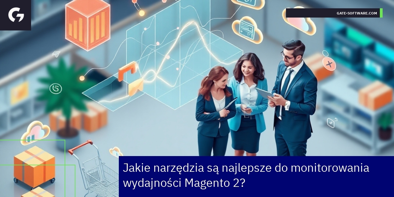 Wykresy i ikony narzędzi monitorujących Magento 2