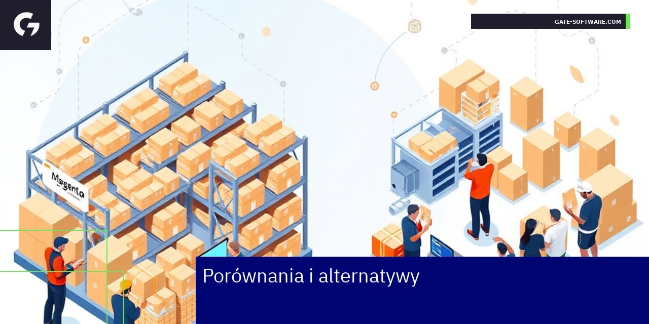 Schemat z porównaniem platform Magento i ich zalet