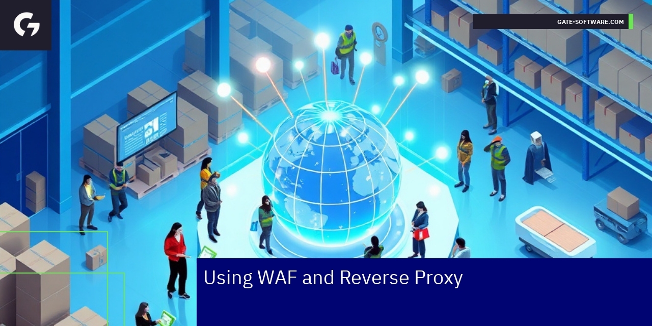 Diagram of e-commerce security with WAF and Reverse Proxy