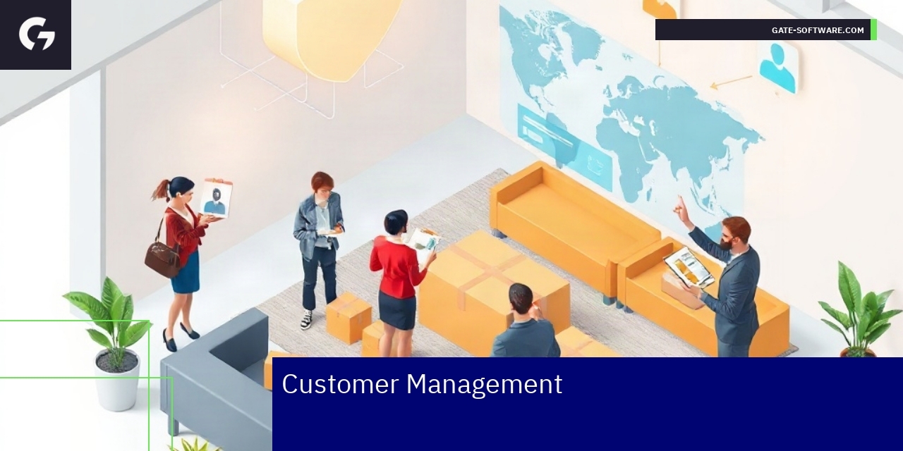 Hyva Customer Management Features Overview Diagram showing customer management and CRM integration