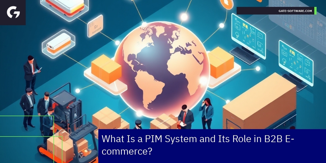 Business team using PIM software on multiple devices