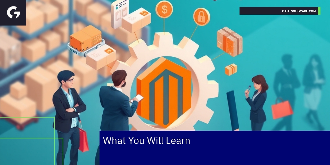 Elegant infographic illustrating Magento 2 solutions