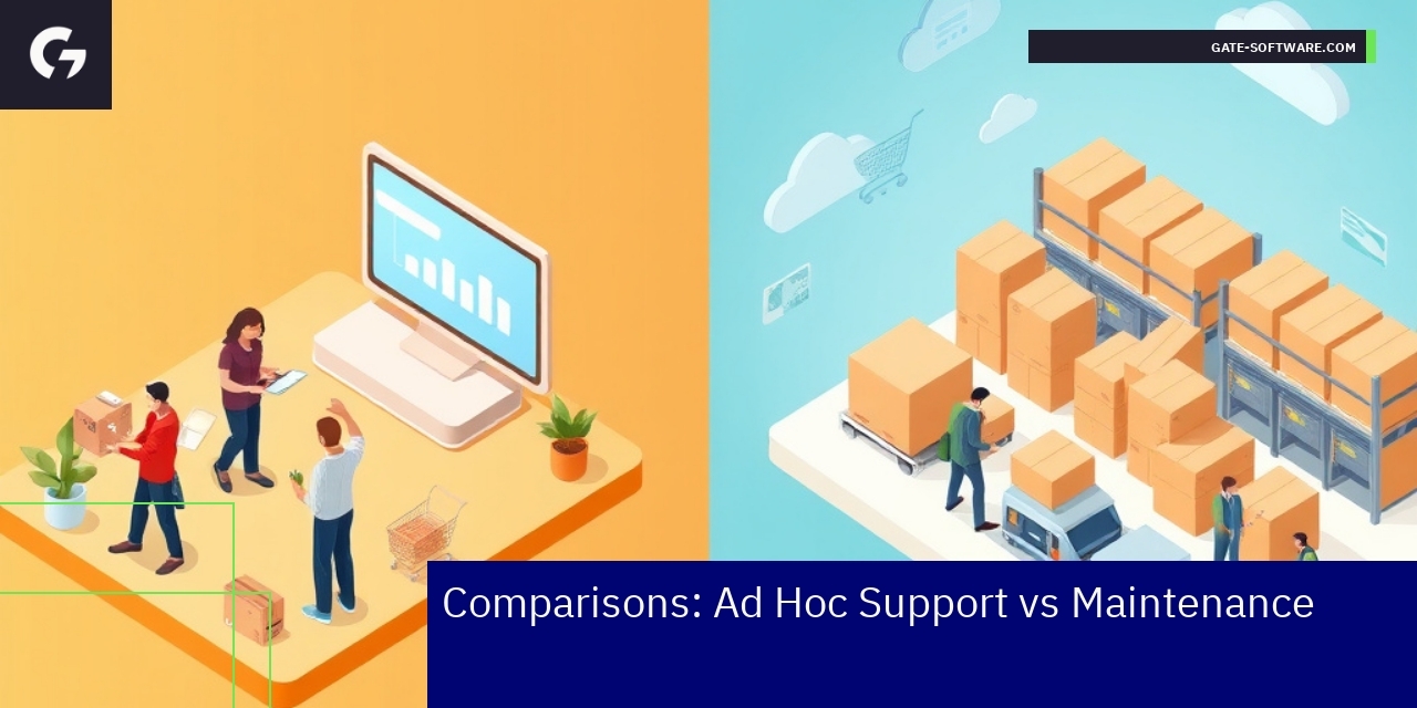 Comparison chart of ad hoc support and maintenance benefits