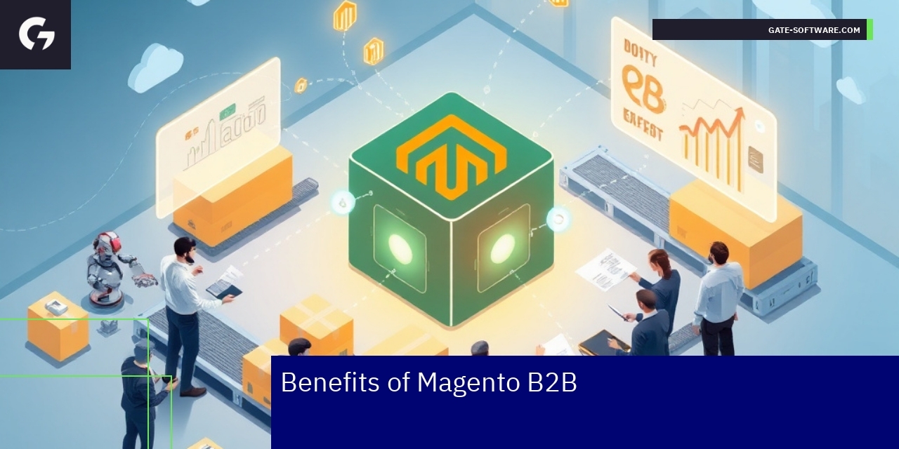 Magento B2B ERP Integration Benefits Overview Diagram of Magento B2B and ERP integration features