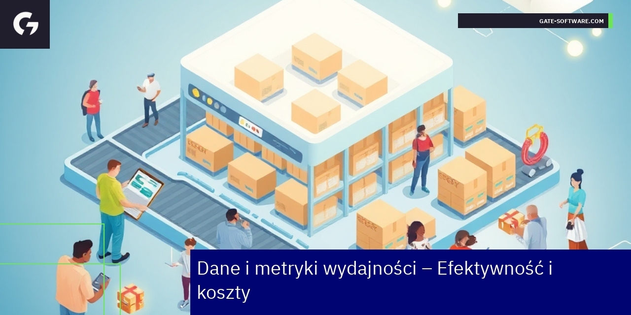 Wykres i ikony przedstawiające wydajność i koszty