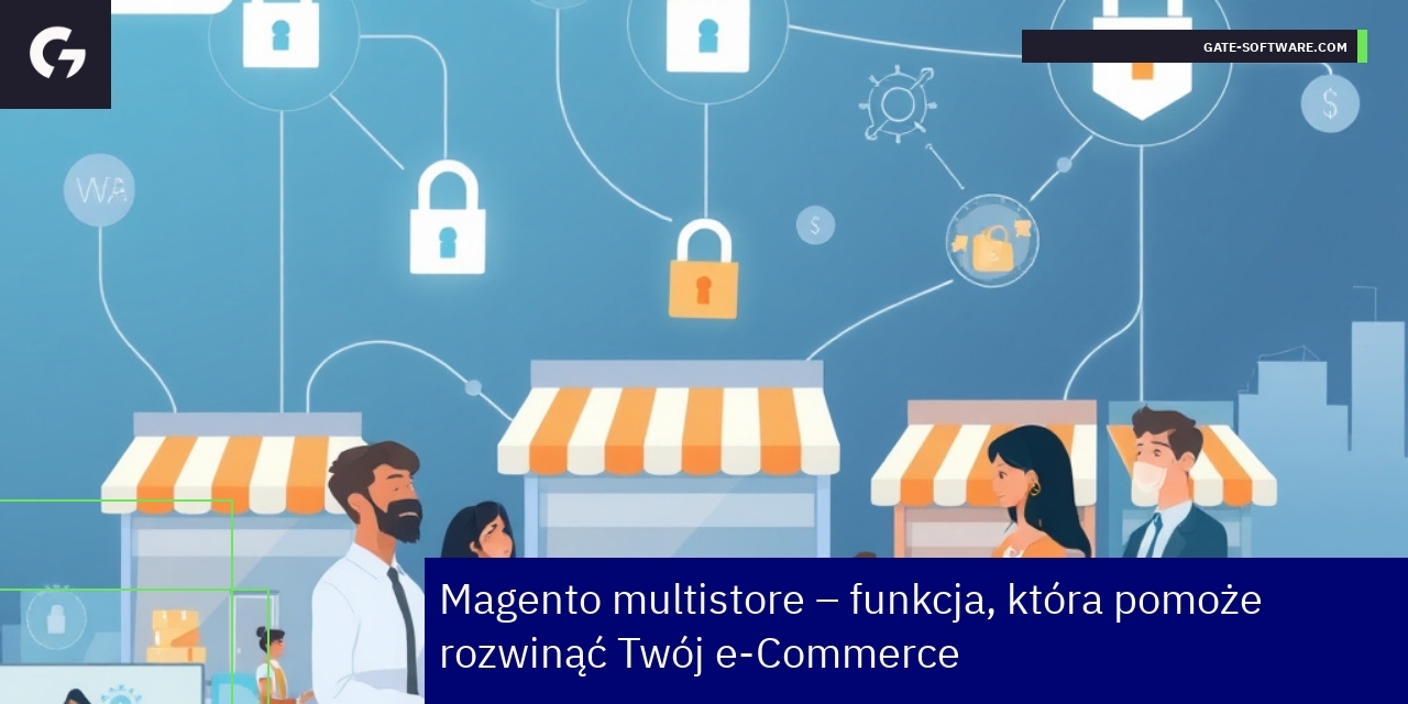 Schemat multistore w Magento z ochroną i integracją