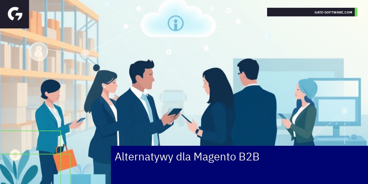 Schemat platform B2B i integracji Magento