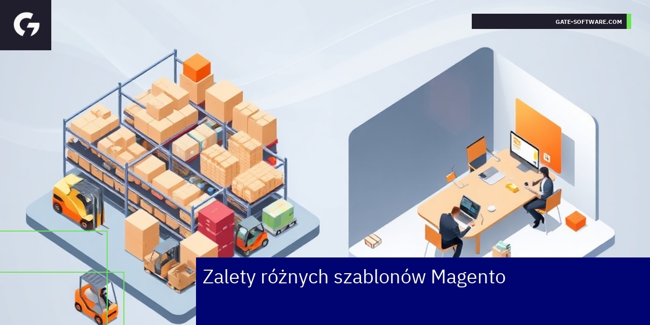 Zalety szablonów Magento Porto i Hyva Schematy i ikony przedstawiające szablony Magento