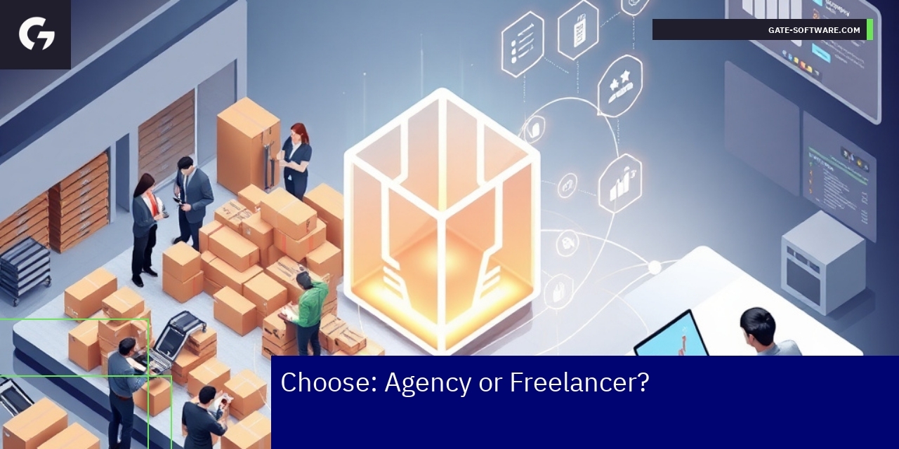 Comparison infographic of agency and freelancer benefits