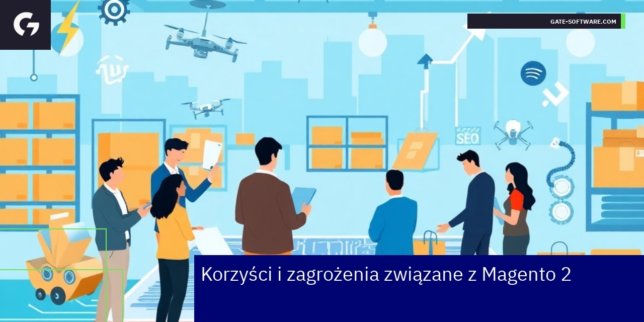 Schemat korzyści i zagrożeń w Magento 2