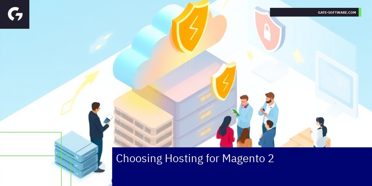 Server racks representing Magento 2 hosting environment