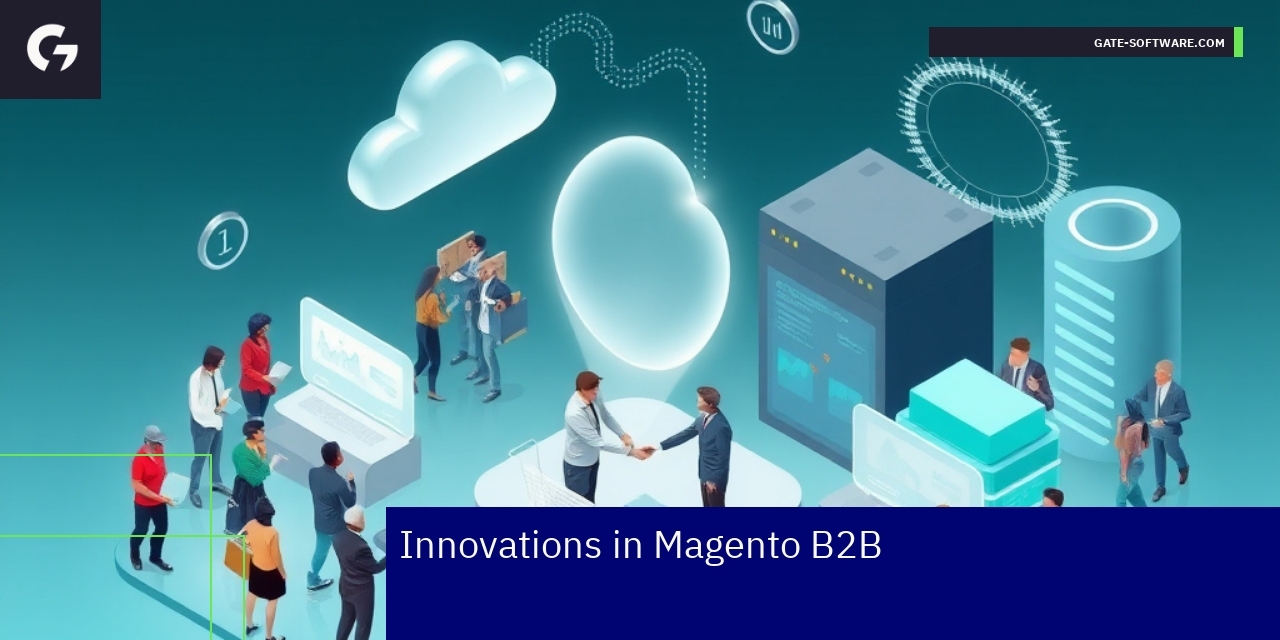 Innovations in Magento B2B Commerce Platform Diagram showing Magento B2B performance and scalability features