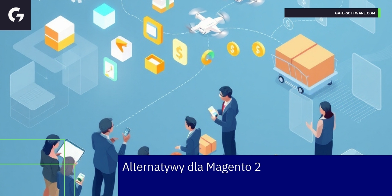Komputer z wykresami i ikonami platform e-commerce