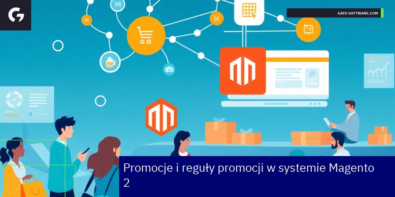 Grafika przedstawiająca strategie promocji i rabaty Magento