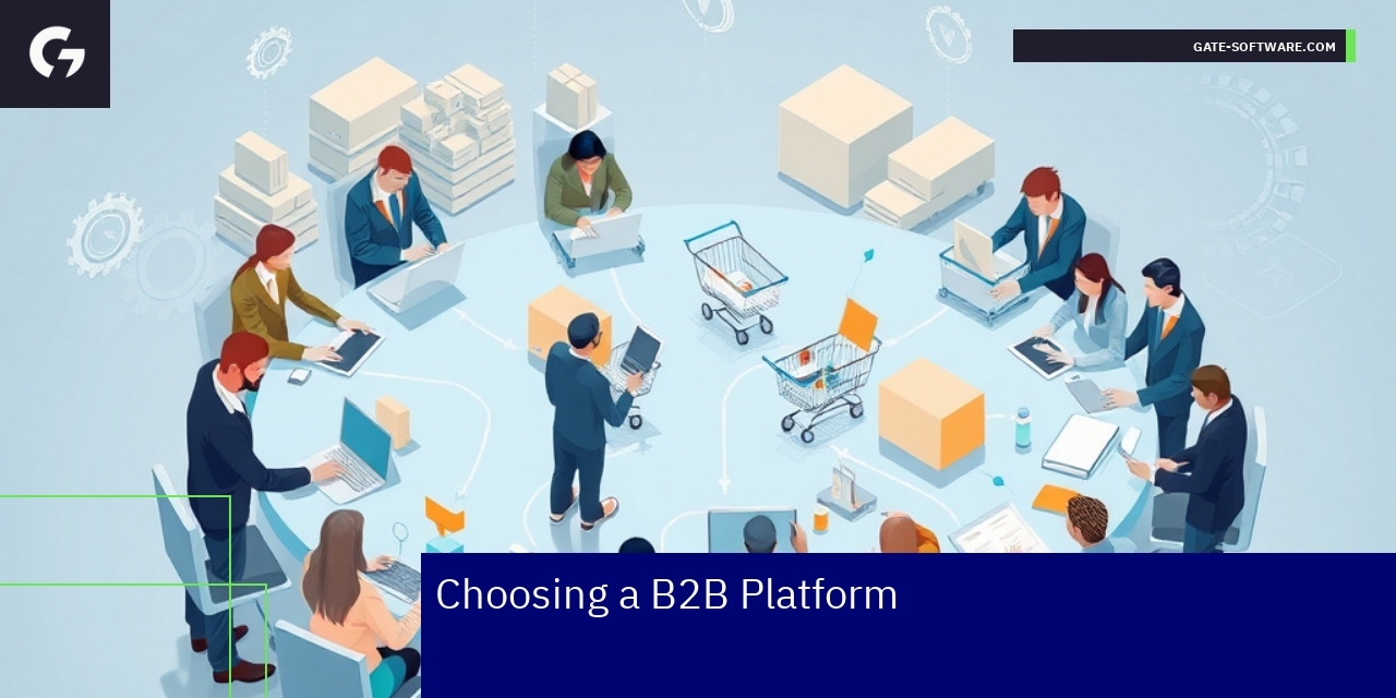 How to Choose the Right B2B eCommerce Platform Business team analyzing B2B eCommerce platform options