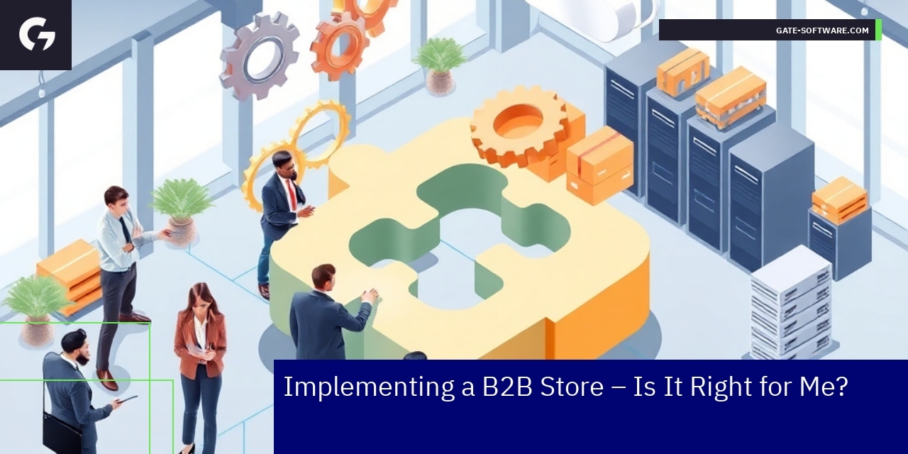 Business people discussing B2B e-commerce strategies