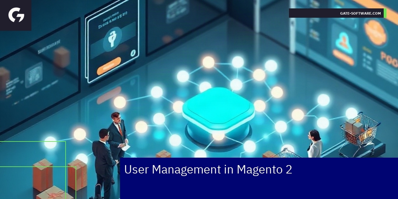 Magento 2 User Management Overview Diagram showing Magento 2 user roles and security features