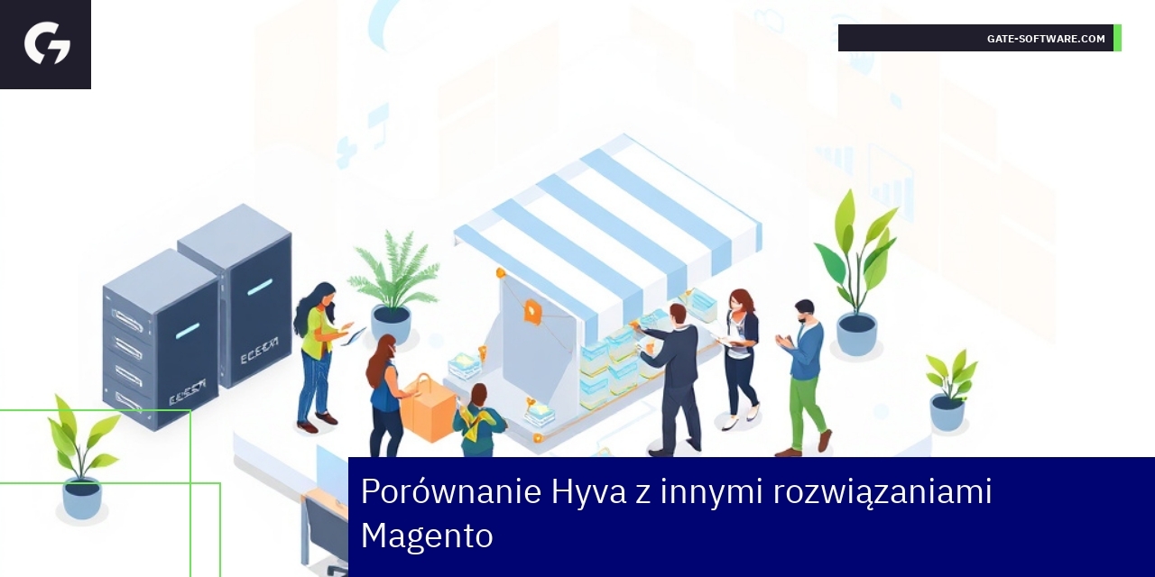 Porównanie Hyva z rozwiązaniami Magento Schemat porównujący Hyva z Luma i Porto
