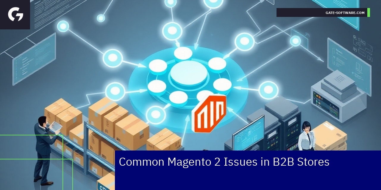 Magento 2 B2B store issues and solutions illustration