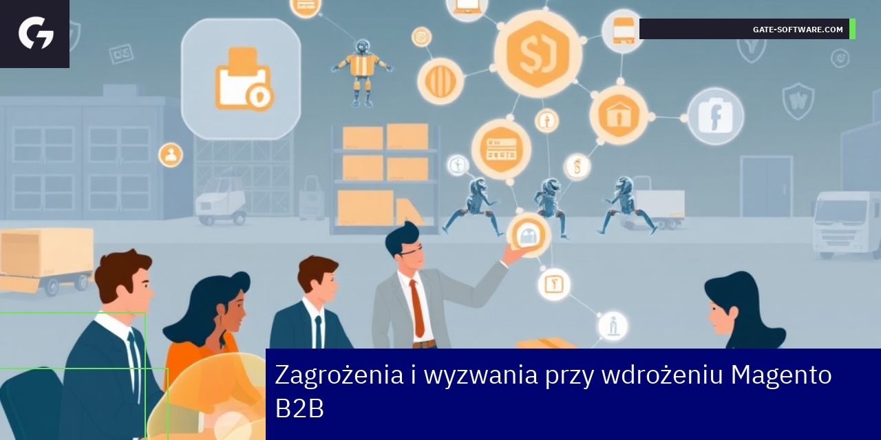 Schemat wyzwań technicznych i biznesowych Magento B2B