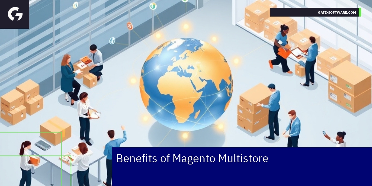 Diagram showing Magento Multistore benefits overview