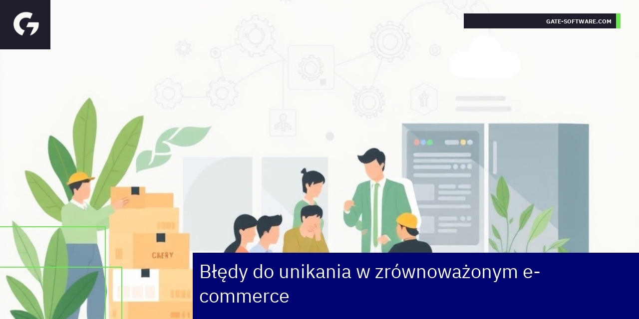 Grafika przedstawia błędy w zrównoważonym e-commerce