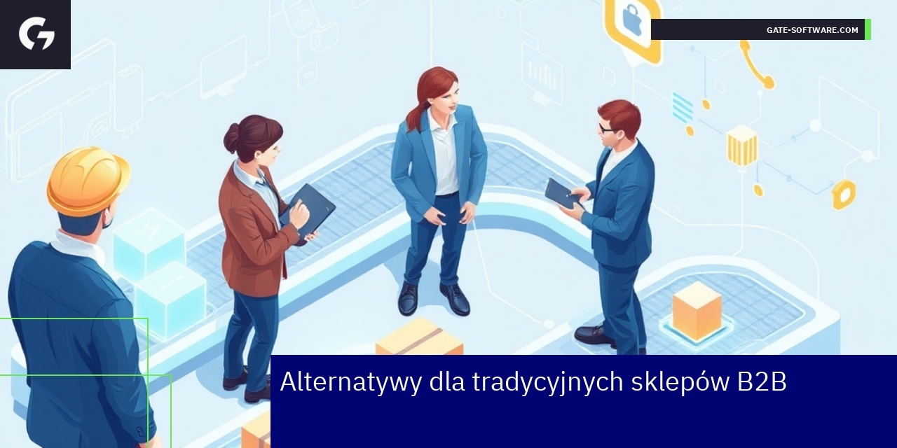 Ilustracja przedstawiająca technologie e-commerce B2B