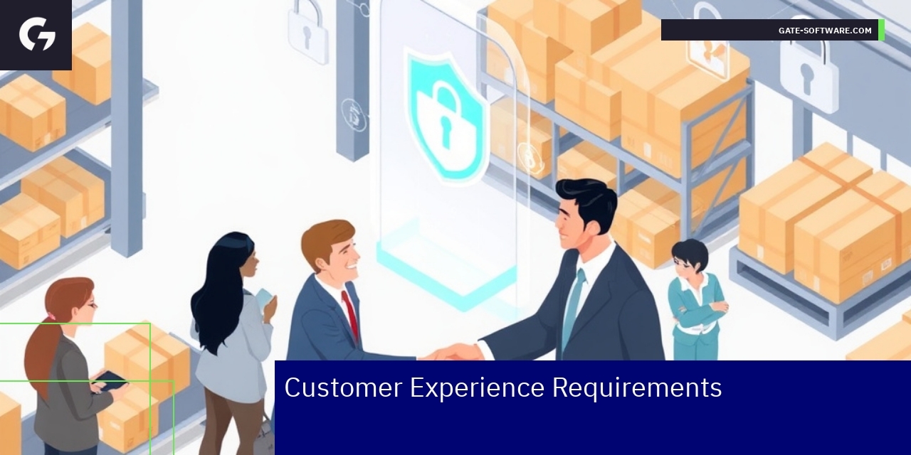 Secure B2B Customer Experience Integration Businesspeople using secure digital platform