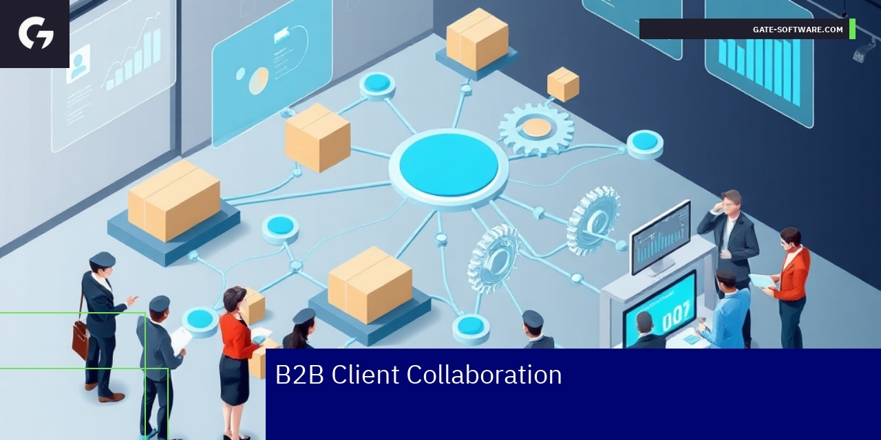 Diagram showing B2B collaboration and Magento 2 metrics
