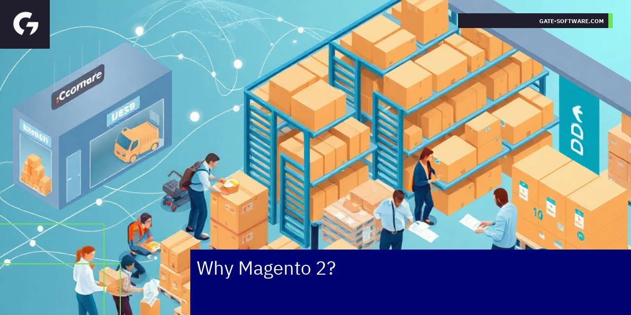 Key Advantages of Magento 2 for B2B Diagram illustrating Magento 2 B2B features