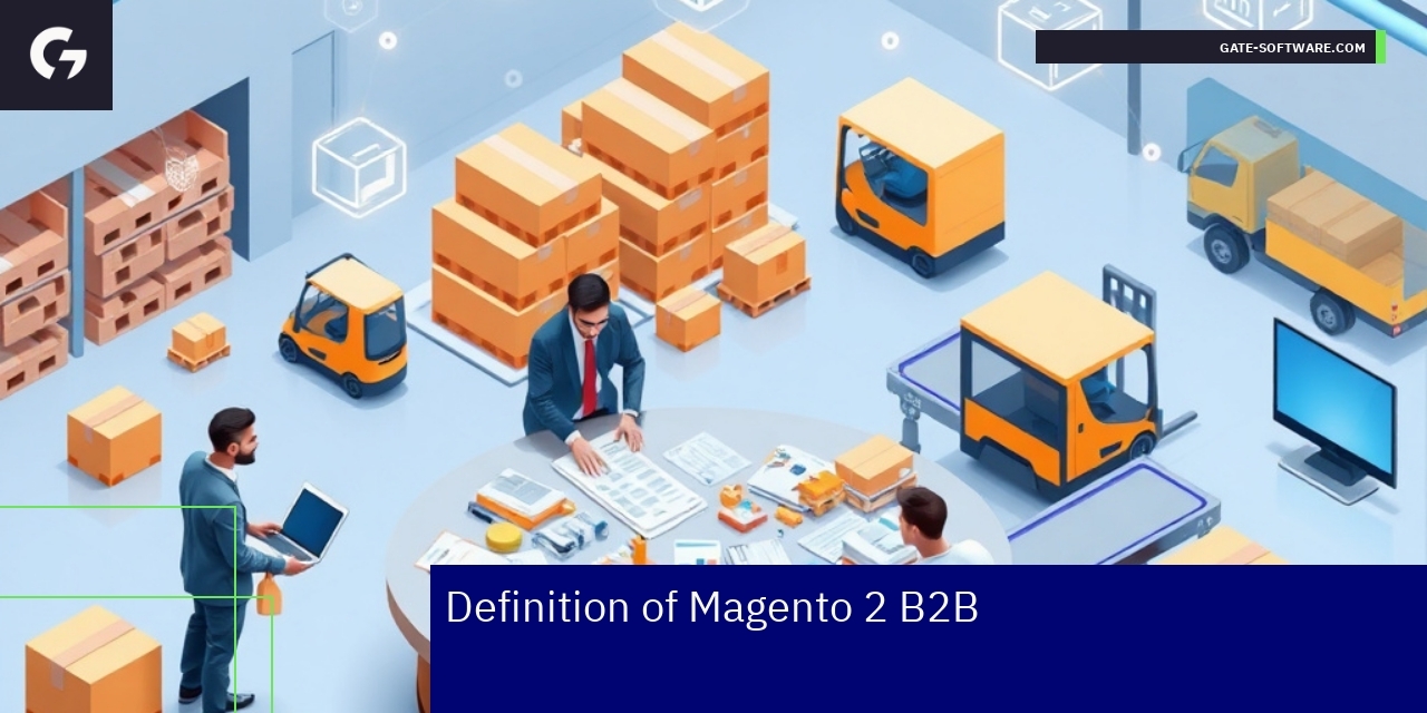 Diagram showing Magento 2 B2B platform features