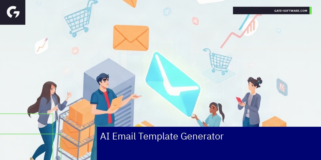 AI Email Template Generator for Magento 2 Abstract AI with email templates and Magento logo