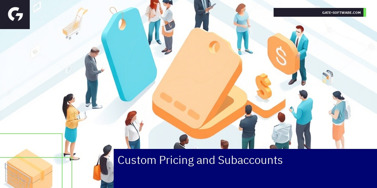 Dashboard showing pricing and subaccount controls