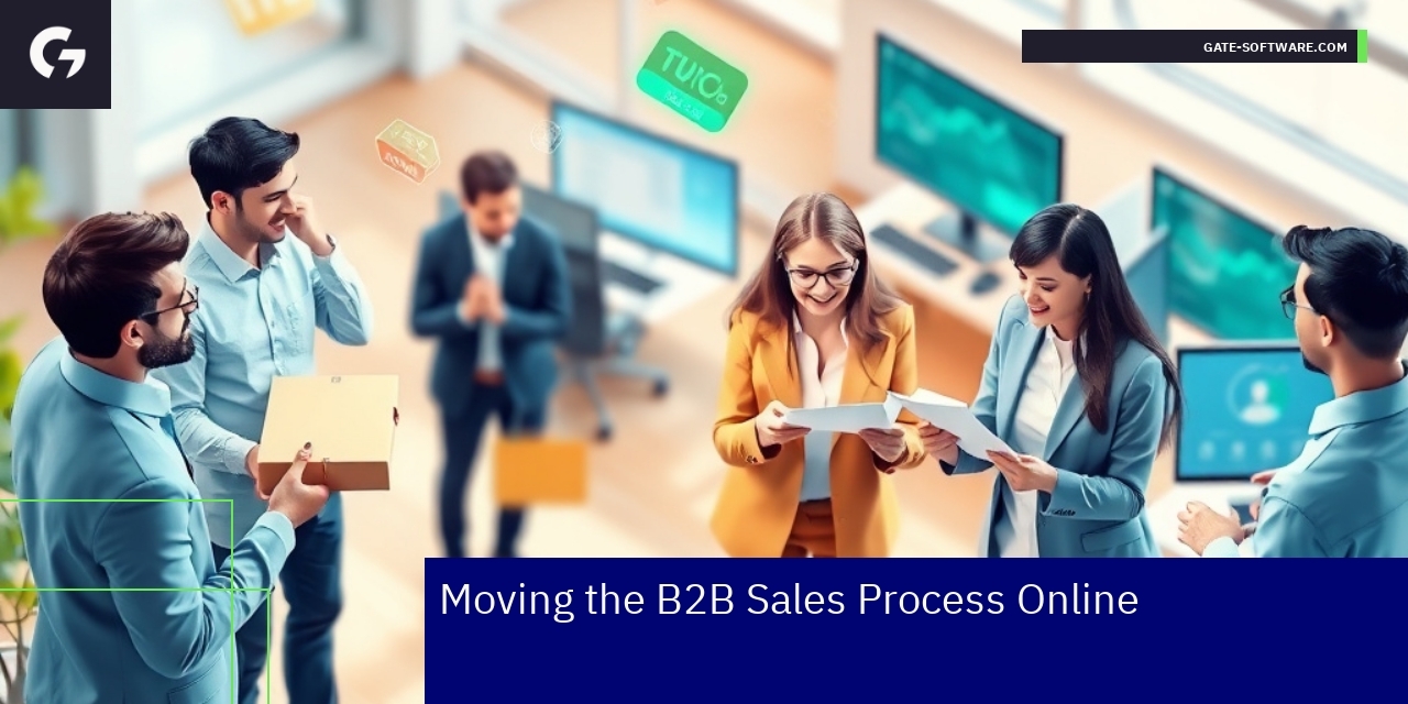 Illustration of digital B2B sales transformation process