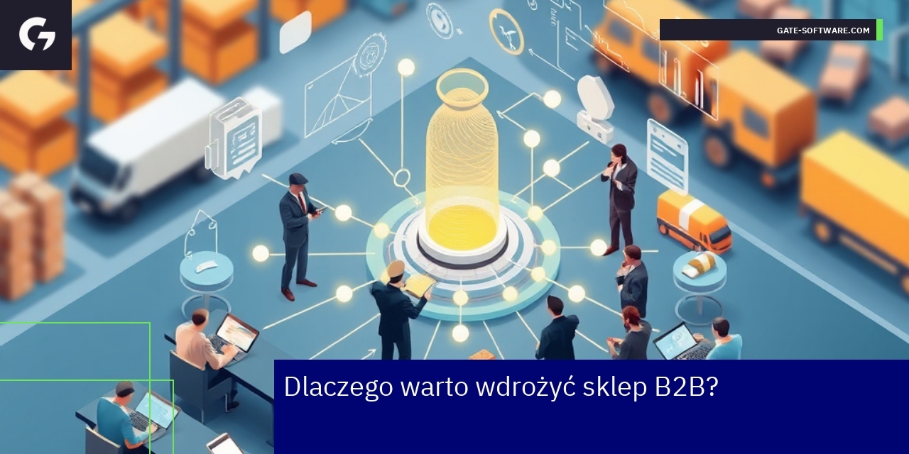 Schemat przedstawiający sklep B2B i jego funkcje