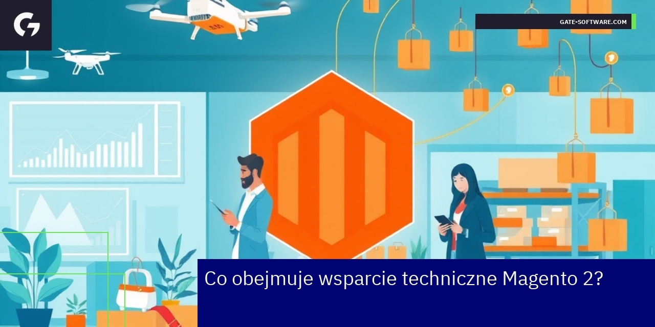 Specjalista analizujący sklep Magento 2 przy komputerze